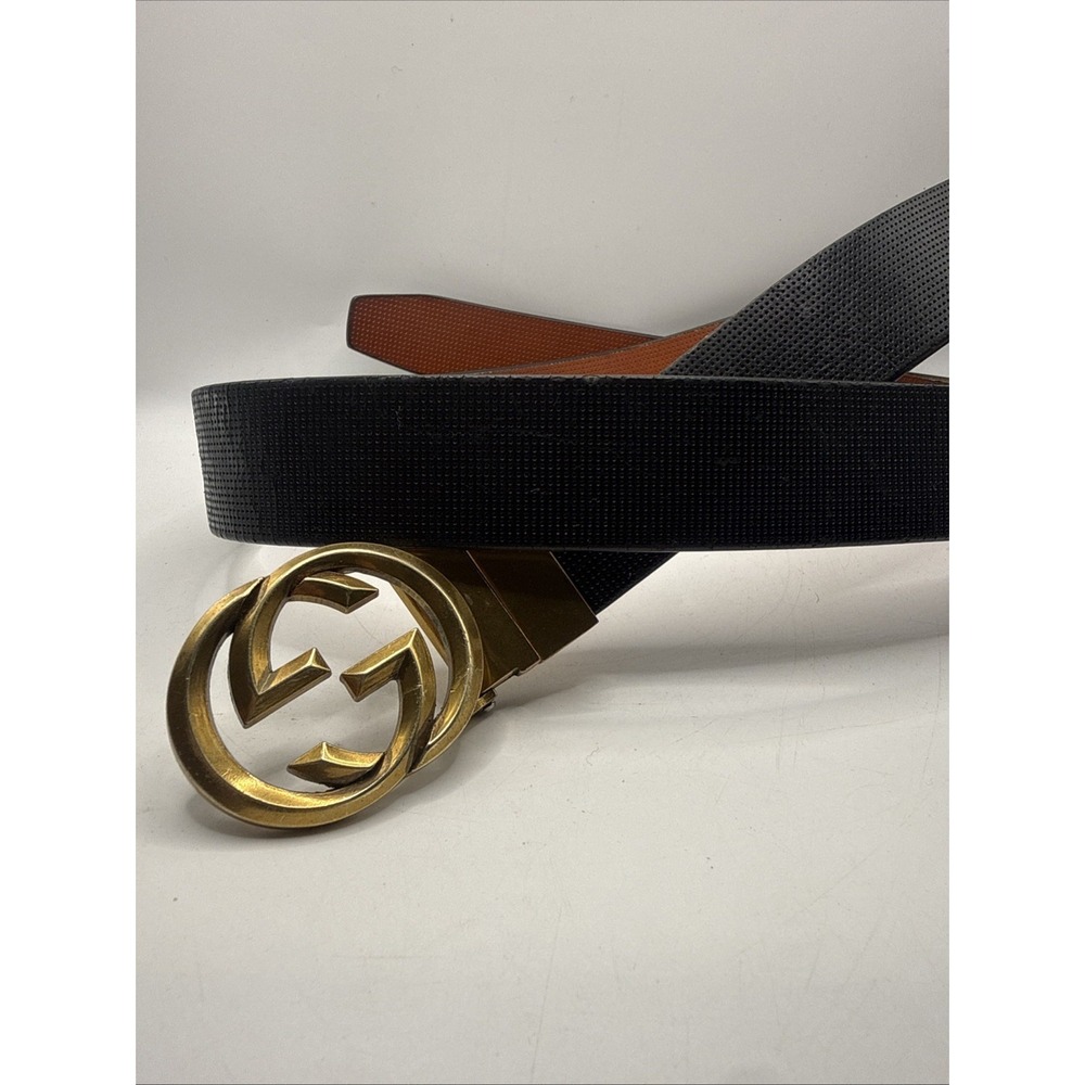 Vinatge (70s?) Gucci GG Reversible Belt Gold GG Belt Needs Work See Pics - Picture 8 of 16